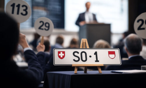 Značka ŠPZ na aukcii