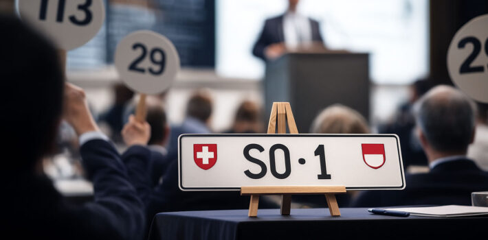 Značka ŠPZ na aukcii